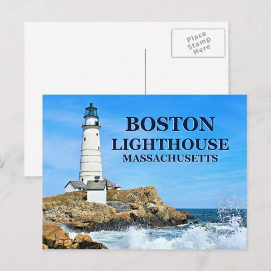 Boston Lighthouse, Massachusetts Postkarte (Vorne/Hinten)