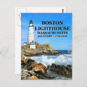 Boston Lighthouse, Massachusetts Postkarte (Vorne/Hinten)
