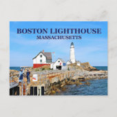 Boston Lighthouse, Massachusetts Postkarte (Vorderseite)