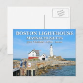 Boston Lighthouse, Massachusetts Postkarte (Vorne/Hinten)