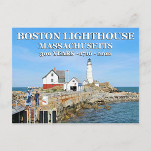 Boston Lighthouse, Massachusetts Postkarte