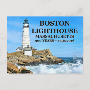 Boston Lighthouse, Massachusetts Postkarte