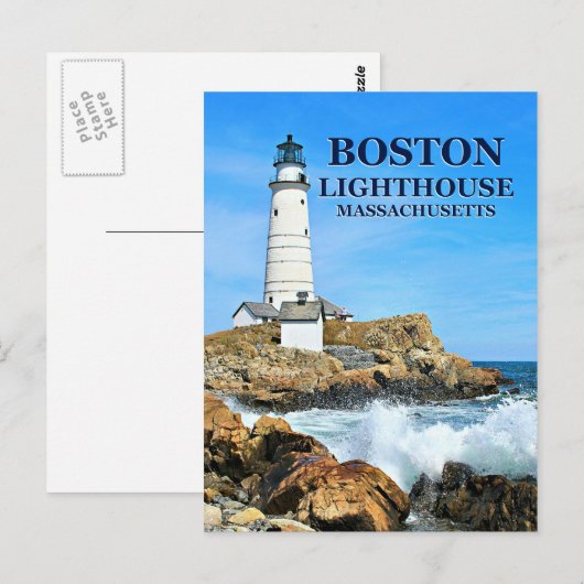 Boston Lighthouse, Massachusetts Postkarte (Vorne/Hinten)