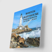 Boston Lighthouse, Massachusetts Quadratische Wanduhr (Winkel)