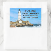 Boston Lighthouse, Massachusetts Rechteckiger Aufkleber (Tasche)