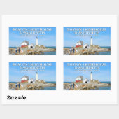 Boston Lighthouse, Massachusetts Rechteckiger Aufkleber (Blatt)