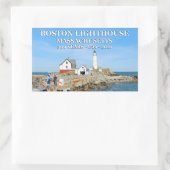 Boston Lighthouse, Massachusetts Rechteckiger Aufkleber (Tasche)