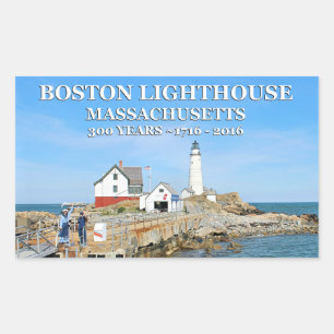 Boston Lighthouse, Massachusetts Rechteckiger Aufkleber