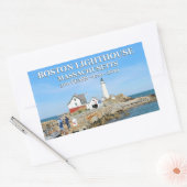 Boston Lighthouse, Massachusetts Rechteckiger Aufkleber (Umschlag)