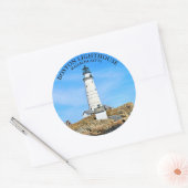 Boston Lighthouse, Massachusetts Round Sticker (Umschlag)