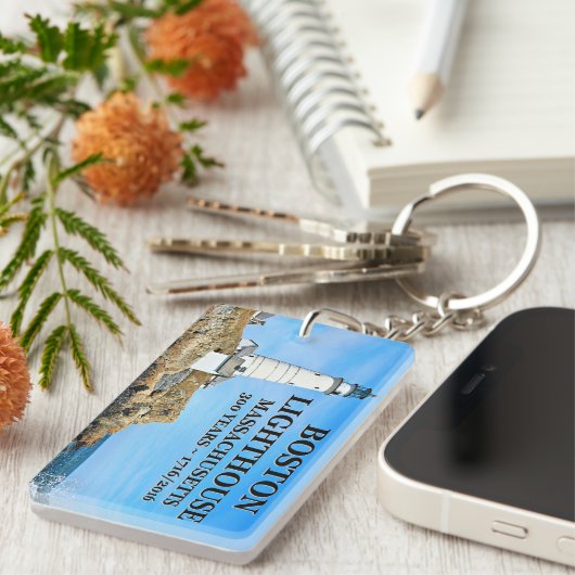 Boston Lighthouse, Massachusetts Schlüsselanhänger (Vorderseite rechts)