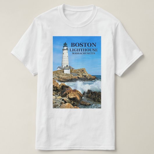 Boston Lighthouse, Massachusetts T - Shirt (Design vorne)