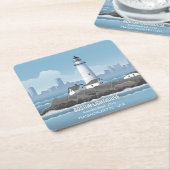 Boston Lighthouse Rechteckiger Pappuntersetzer (angewinkelt)