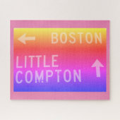 Boston, Little Compton, RI-Regenbogenzeichen Puzzle (Horizontal)