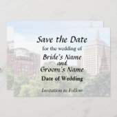 Boston MA - Ausblick vom Boston Public Garden Save The Date (Vorne/Hinten)