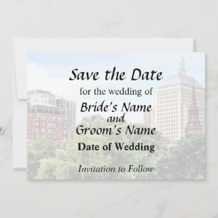 Boston MA - Blick vom Boston Public Garden Save The Date