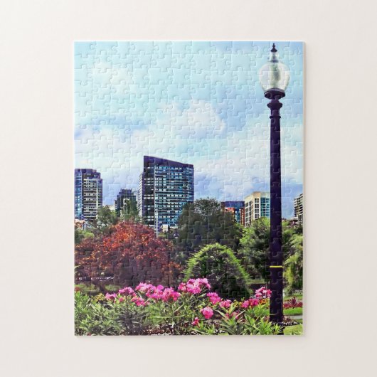 Boston MA - Boston Common und Skyline Puzzle (Vertikal)