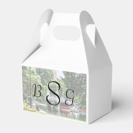 Boston MA - Boston Public Garden Bridge Geschenkschachtel (Rückseite)