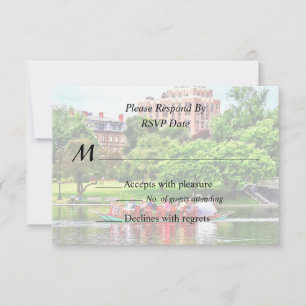 Boston MA - Boston Public Garden Hochzeitsbedarf RSVP Karte