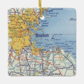 Boston MA Classic Map Keramikornament (Vorderseite)