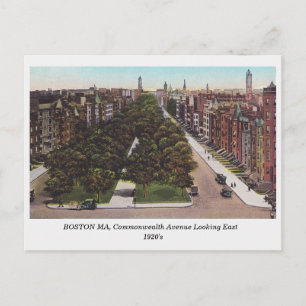 Boston MA, Commonwealth Ave. Vintage Postkarte anz