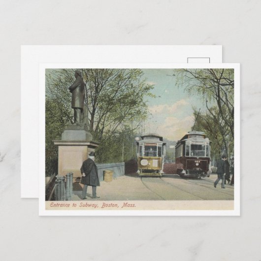 Boston MA, Eingang zur U-Bahn 1906 Postkarte (Vorne/Hinten)