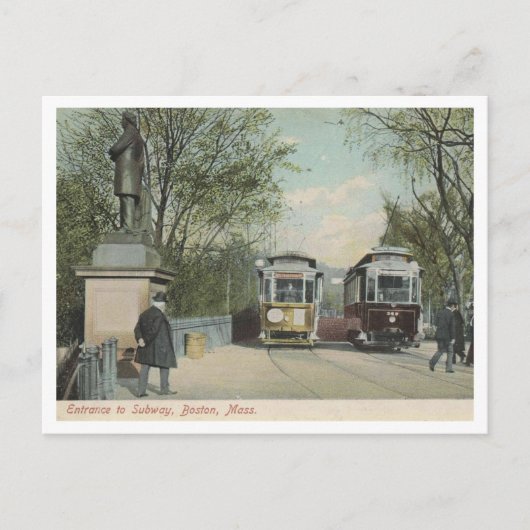 Boston MA, Eingang zur U-Bahn 1906 Postkarte (Vorderseite)