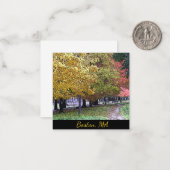 Boston, MA Fall Foliage Comic Art 0533 Mitteilungskarte (Vorderseite/Rückseite Beispiel)
