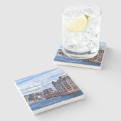 Boston MA - Feuerwehrschiff im Innenhafen von Bost Steinuntersetzer (Seitenansicht)