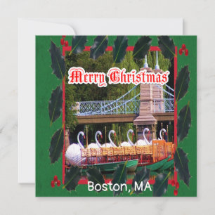 Boston, MA - Frohe Weihnachten Karte