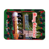 Boston, MA - Frohe Weihnachten Magnet (Horizontal)