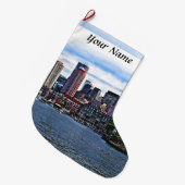 Boston MA - Innerer Hafen Großer Weihnachtsstrumpf (Vorderansicht (hängend))
