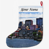Boston MA - Innerer Hafen Großer Weihnachtsstrumpf (Rückseite)
