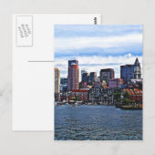 Boston MA - Innerer Hafen Postkarte (Vorne/Hinten)