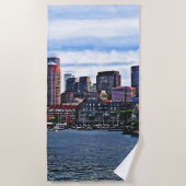 Boston MA - Innerer Hafen Strandtuch (Vorderseite)