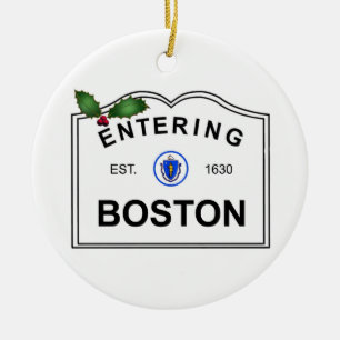 Boston MA Keramik Ornament