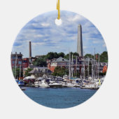 Boston MA - Marina mit Bunker Hill Monument Keramik Ornament (Hinten)