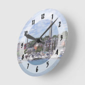 Boston MA - Marina mit Bunker Hill Monument Runde Wanduhr (Winkel)