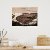 Boston, MA Panoramic Map - 1877 Poster (Küche)