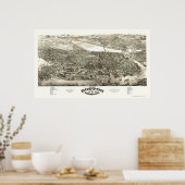Boston, MA Panoramic Map - 1880 Poster (Küche)