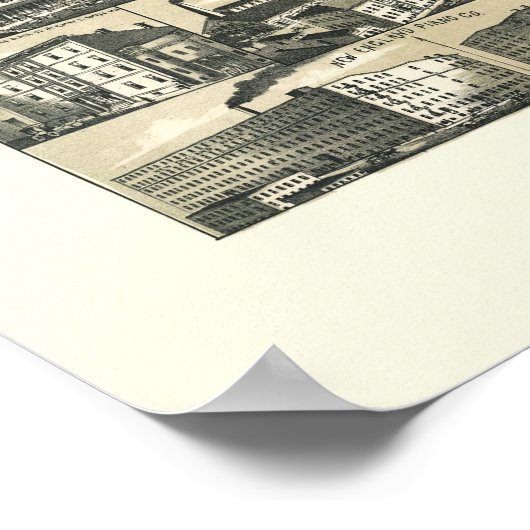 Boston, MA Panoramic Map - 1888 Poster (Ecke)