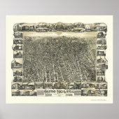 Boston, MA Panoramic Map - 1888 Poster (Vorne)