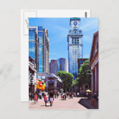 Boston MA - Quincy Market Postkarte (Vorne/Hinten)