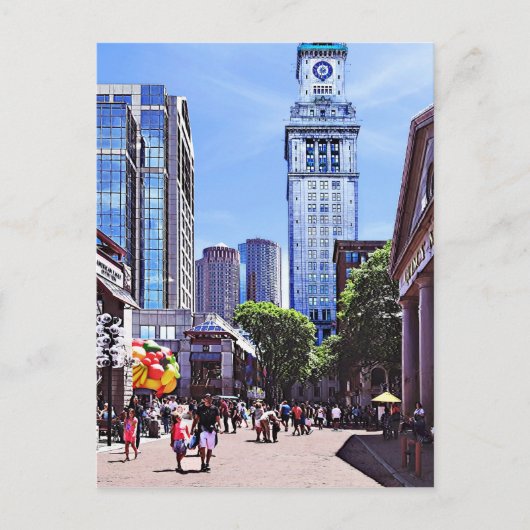 Boston MA - Quincy Market Postkarte (Vorderseite)