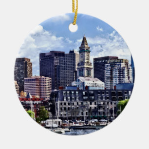 Boston MA - Skyline mit Custom House Tower Keramik Ornament