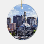 Boston MA - Skyline mit Custom House Tower Keramik Ornament (Links)
