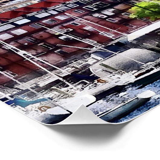 Boston MA - Skyline mit Custom House Tower Poster (Ecke)