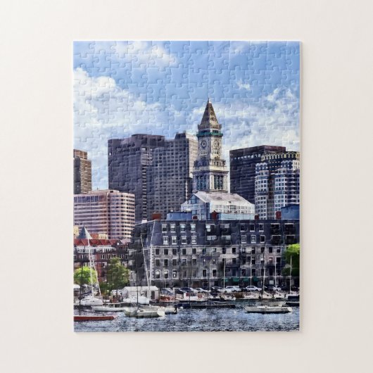 Boston MA - Skyline mit Custom House Tower Puzzle (Vertikal)