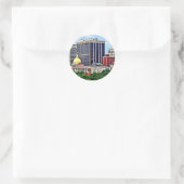 Boston MA - Skyline mit Massachusetts Staat House Runder Aufkleber (Tasche)