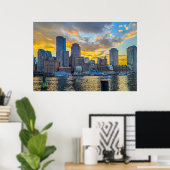 Boston, MA Skyline Poster (Heimbüro)